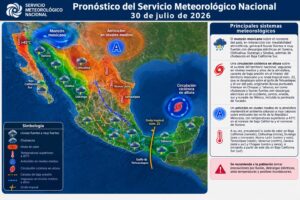 La onda tropical número 22 se desplazará sobre el golfo de Tehuantepec y el sur del país